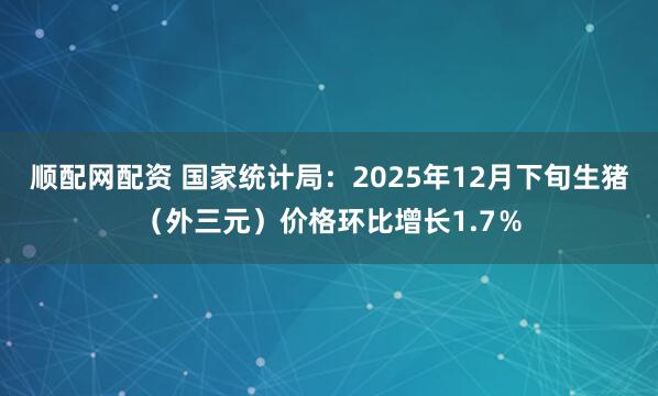 顺配网配资 国家统计局：2025年12月下旬生猪（外三元）价格环比增长1.7％